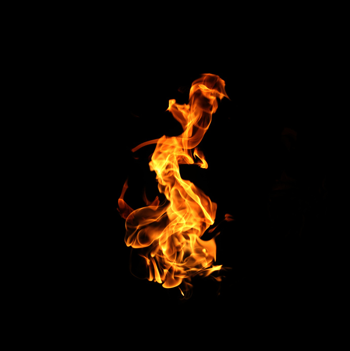 Fire on a black background